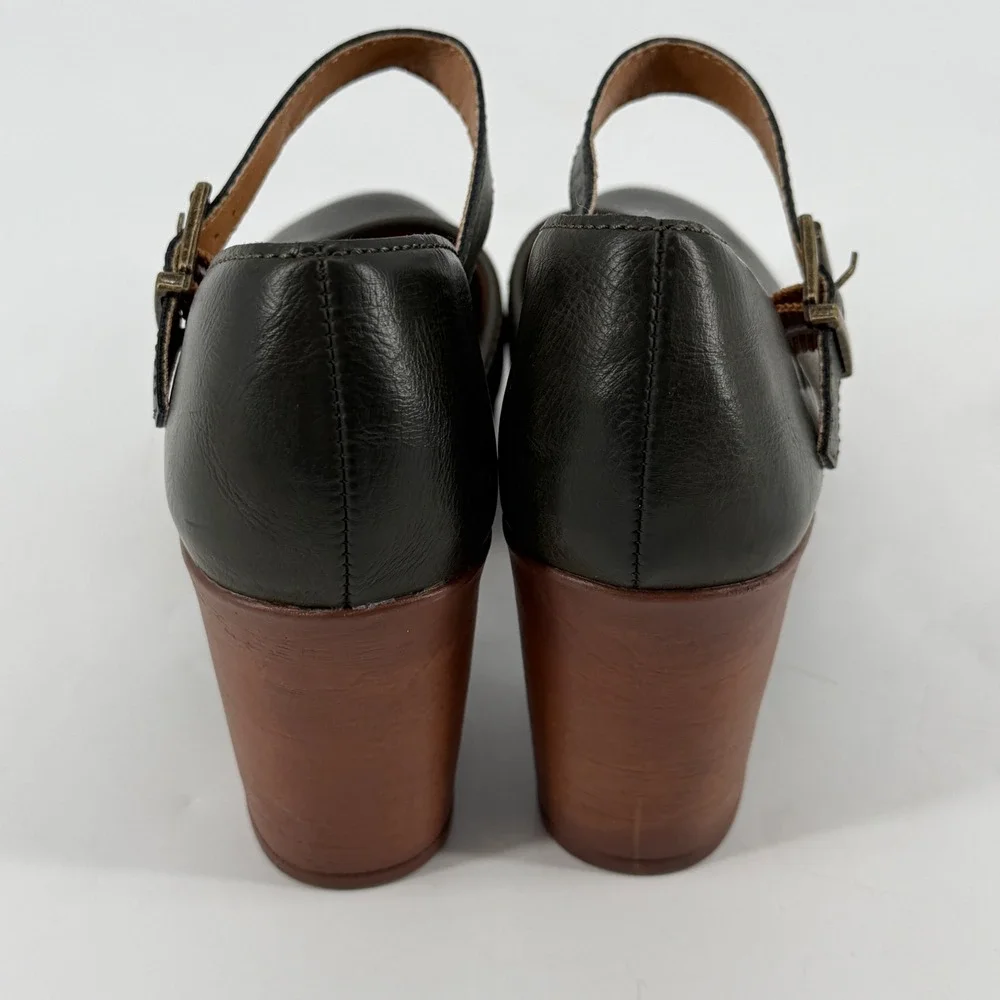 B.O.C. Womens Mary Jane Platform Clogs Black Perforated Size 7M